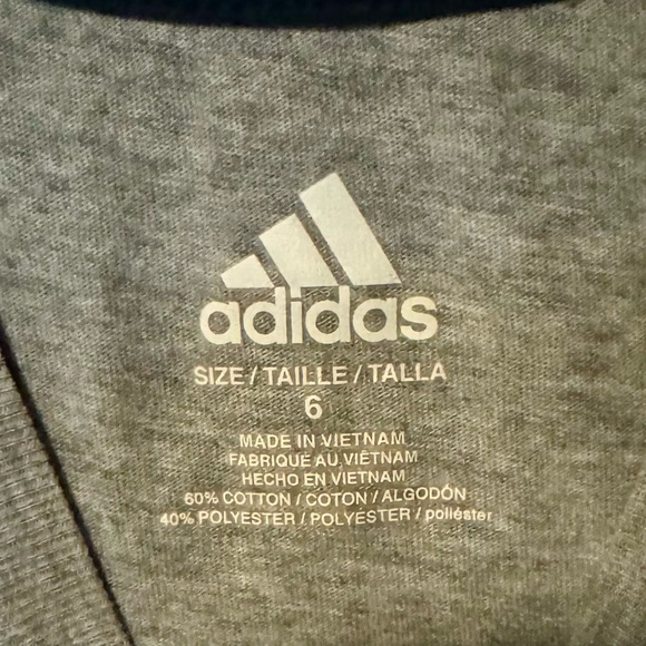 Adidas Long Sleeved Adidas Heather Gray t-shirt sz 6 - Picture 4 of 6